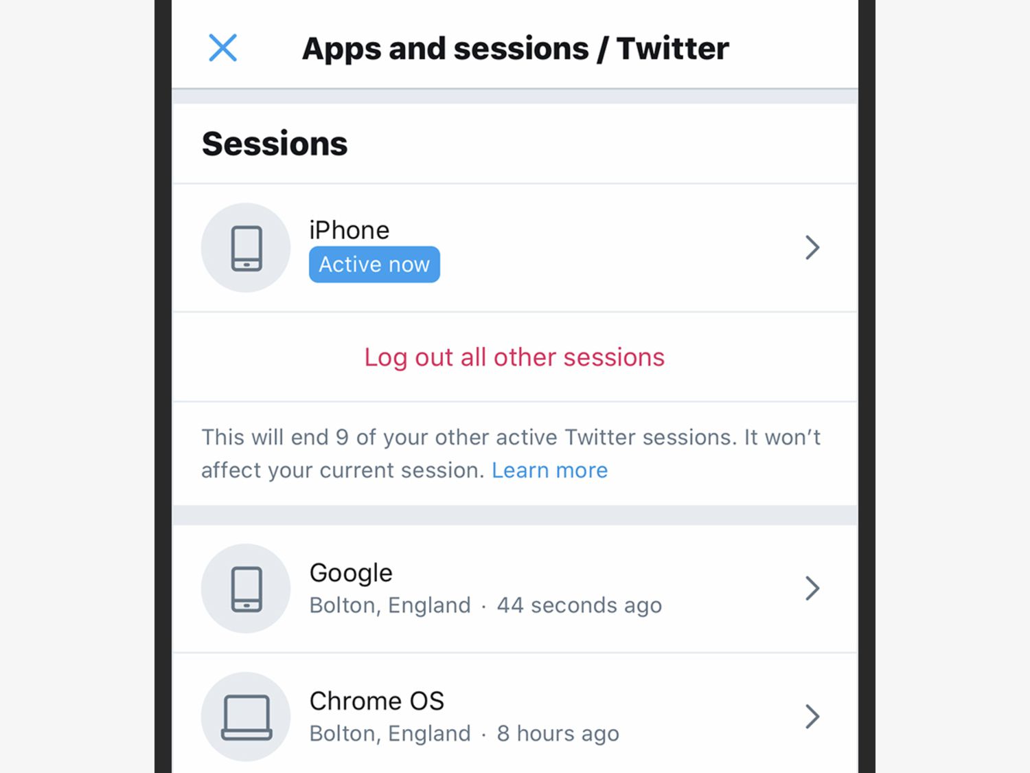 Twitter sorts devices by their operating system, which can make identifying them a little bit challenging if you own a two or more Android or Apple gadgets. 